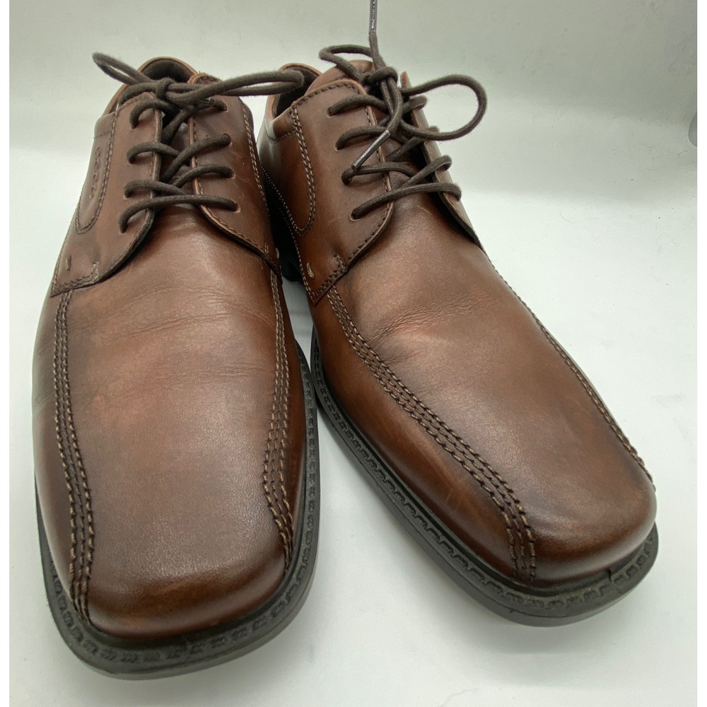 ECCO Mens Brown Leather Helsinki Dress Shoes Size 44 US 10-10. - Picture 1 of 6